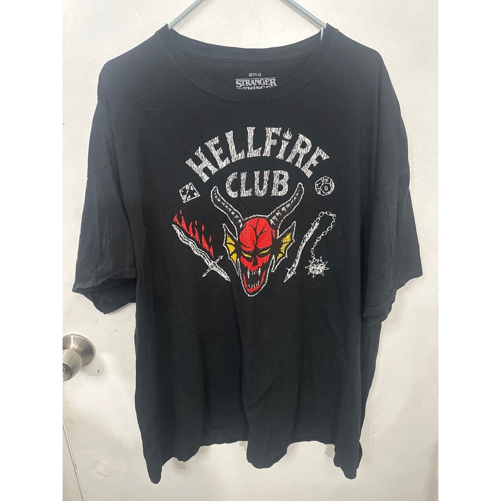 Stranger Things Hellfire Club T-Shirt 3XL Black Netflix D&D Graphic Tee